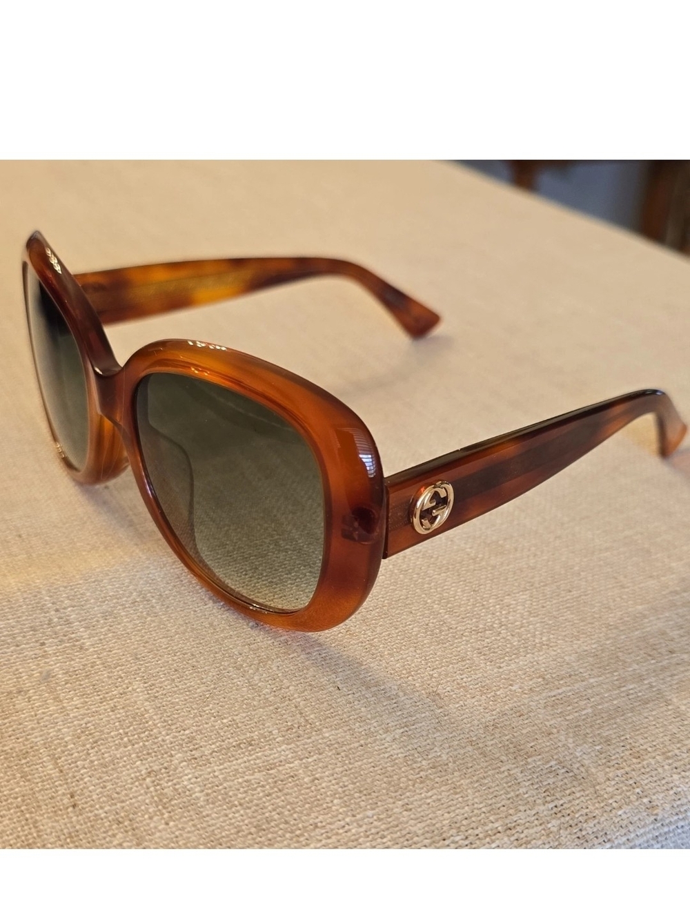 Gucci Amber Brown Oversized Oval Sunglasses - Picture 2 of 4